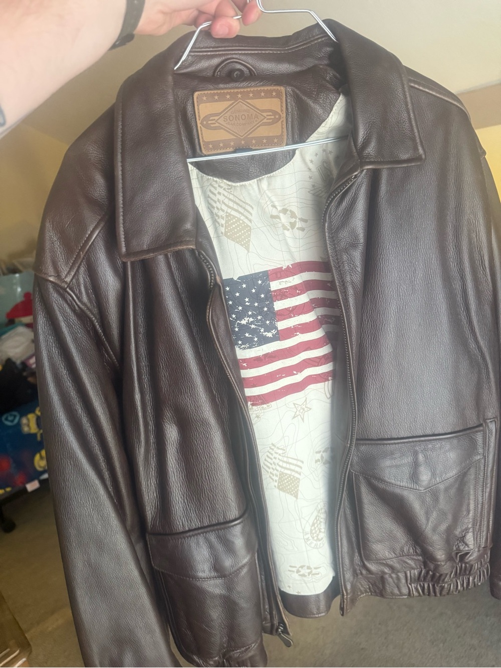 Sonoma Dark Brown Leather Jacket with Classic Collar